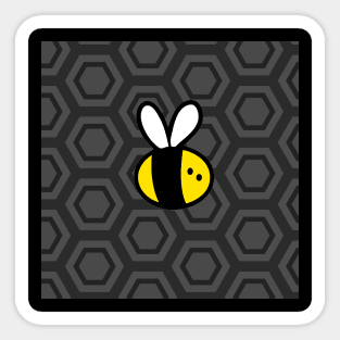 Cartoon bee with honeycomb background Sticker